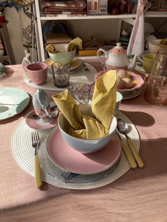 vancasso Bonbon Lot de 6 assiettes plates de 26,7 cm en céramique beige, passent au micro-ondes