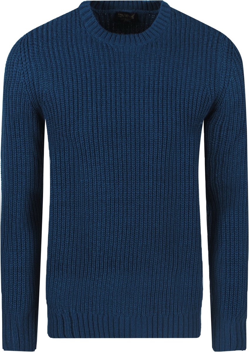 Solid Xenos Cardigan voor heren, grof gebreide jas met trechterhals, van 100% katoen, Med Grijs M (8254), M