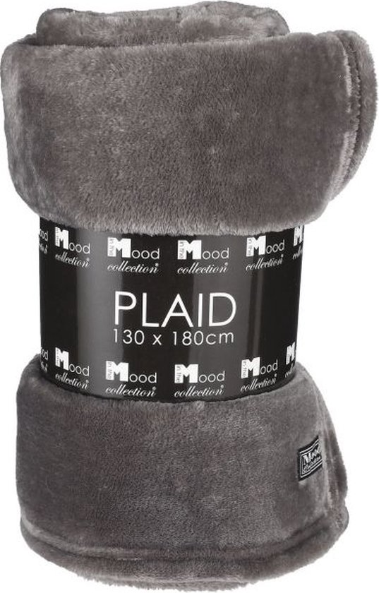 Mica Decorations Famke Fleece Plaid - L180 x B130 cm - Antraciet