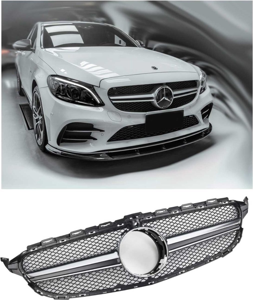 Grill Sport grille 360° past op Mercedes W205 pre-facelift zwart / chroom