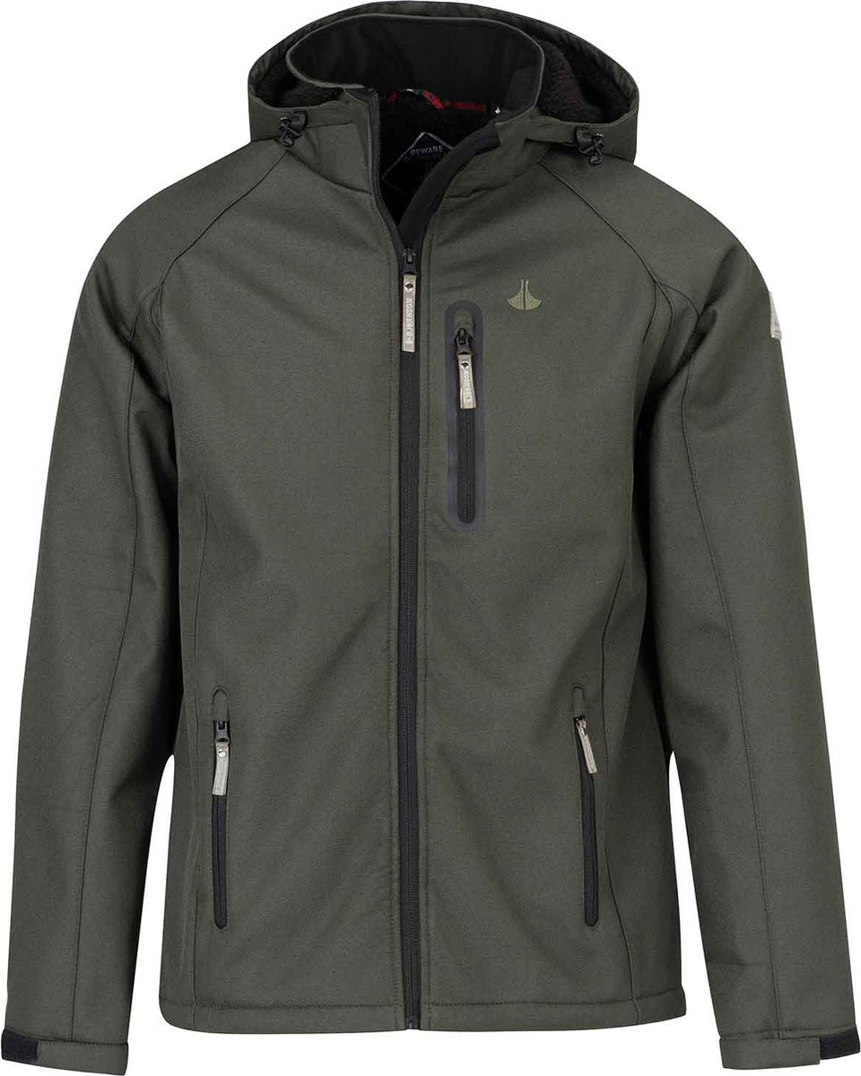 BJØRNSON Hamm Softshell Winterjas Heren Teddy Winddicht 2XL Rosin Groen