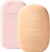 HAAN Hand Sanitizer Handspray Bright Rose 30ml & Handcrème Carrot Kick 50ml - Set van 2 Stuks - Duo-pack - Navulbaar