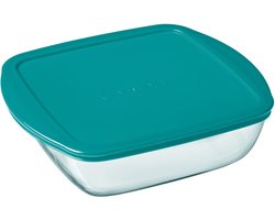 PYREX - Schaal Vierkant Inclusief Deksel - 1l - Transparant