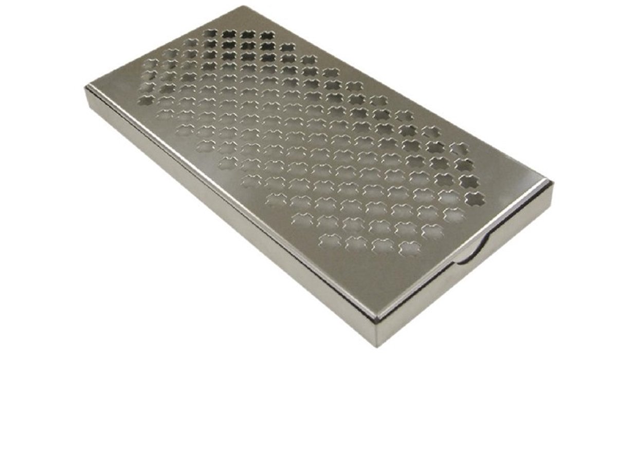 RVS Lekbak / opvangbak met Lekrooster - Vaatwasserbestendig - 305mm x 152mm - Beaumont