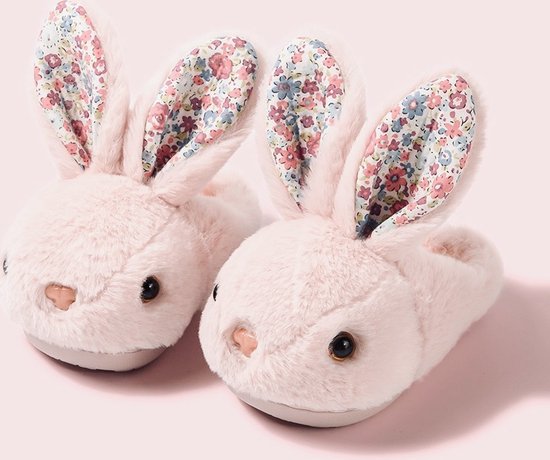 2023 zachte kinder sloffen kinderen pantoffels meisjes dieren konijn slippers roze maat 24-25