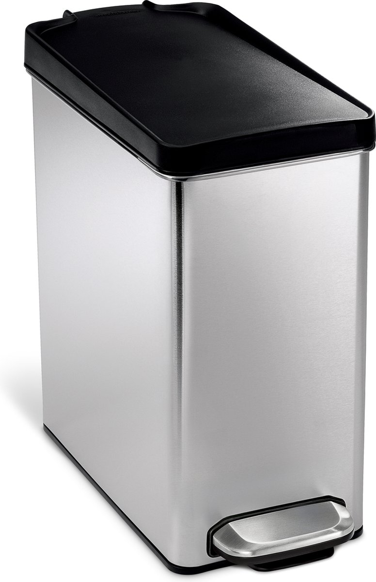 Goedkoopste Simplehuman profile Prullenbak - 10 l - RVS - Kunststof deksel