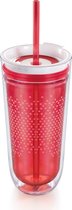 Zoku Hydration Drinkbeker - Incl Rietje - 325 ml - Rood