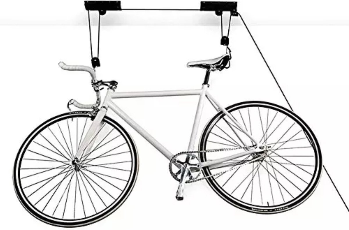 Bymouna - Fietslift - Ophangsysteem - Fietstakel - Plafondlift - Katrol - Elektrische fiets- Inclusief bevestigingsset