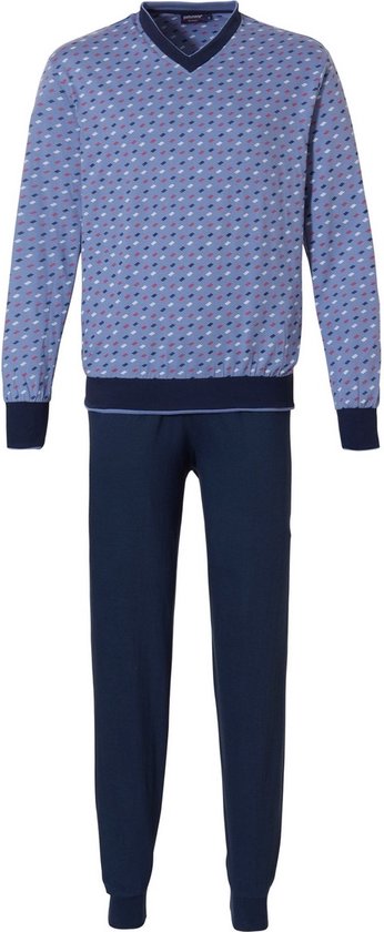 Blauwe Pastunette heren pyjama patroon - Groen - Maat - XXL