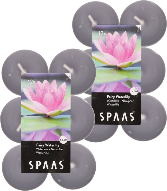 60x Geurtheelichtjes Fairy Waterlily 4,5 branduren - Geurkaarsen waterlelie bloemen geur - Waxinelichtjes