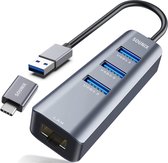 Sounix USB-C Naar Ethernet Adapter grijs