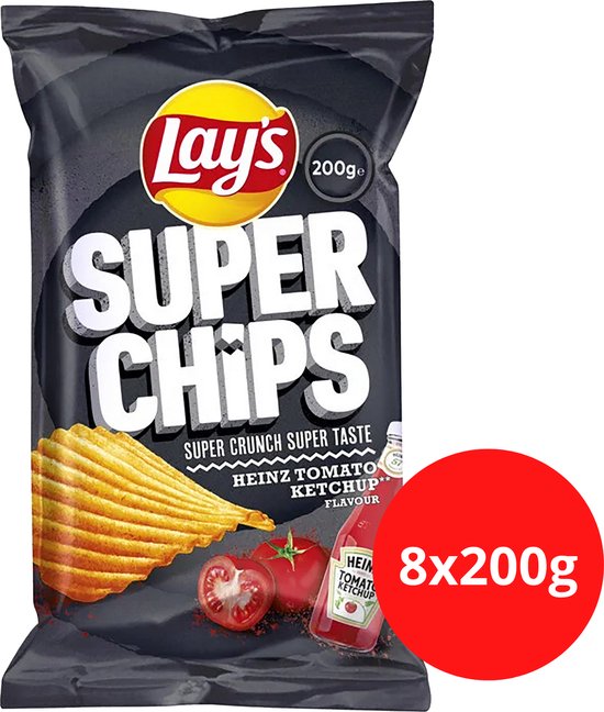 LAY'S Superchips Heinz Tomato Ketchup 8x200g