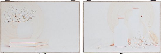 Sleutelkastje DKD Home Decor Beige Hout MDF (2 pcs) (46 x 6 x 32 cm)