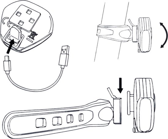 PD® - Fietsverlichting USB Oplaadbaar - LED - Achterlicht - 3 Standen in Lichtsterkte - Rood — afbeelding 2
