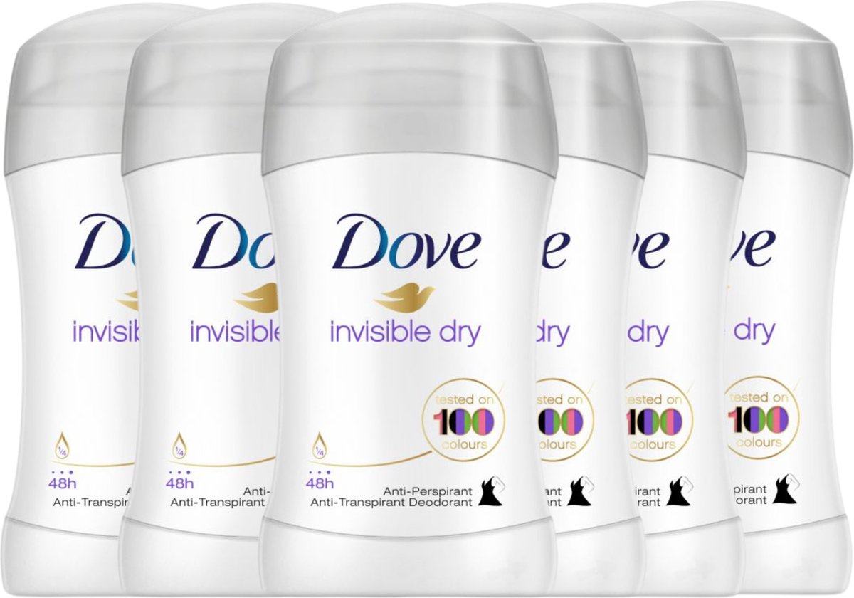 Goedkoopste Dove Invisible Dry Deodorant Stick - 6 x 40ml - Deodorant Vrouw