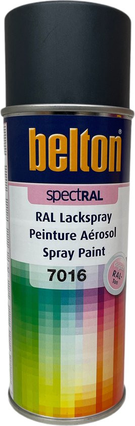Belton spectral RAL Lacksspray, kleur 7016 antracietgrijs zijdeglans.