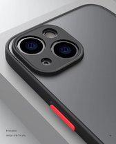 CVD® High Quality Bumper geschikt voor iPhone 13 Hoesje Zwart x Transparant Mat Zwart Shockproof