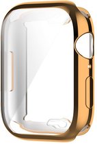 By Qubix Siliconen case (volledig beschermd) 41mm - Champagne goud - Geschikt voor Apple watch 41mm hoesje - screenprotector - Bescherming iWatch -