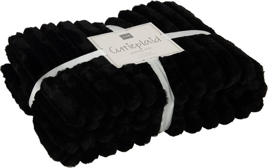 Luxe Plaid - - Bont - Zacht Dik Kleed - Warm - Woonkleed Zwart -... | bol.com