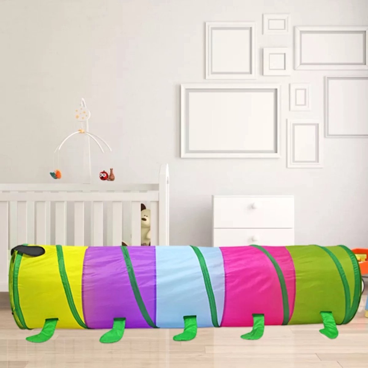 Buxibo Speeltunnel Rups - Kruiptunnel - Kinderspeelgoed/Binnenspeelgoed /Buitenspeelgoed - 170x46cm — afbeelding 10