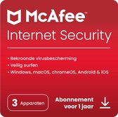 McAfee Internet Security - 1 jaar / 3 apparaten - Nederlands - PC/Mac/iOS/Android Download