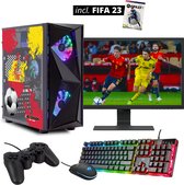ScreenON - FIFA ES Gaming Set + FIFA 23 - FF23-V1104024 - (GamePC.FF23-V11040 + 24 Inch Monitor + Toetsenbord + Muis + Controller + FIFA 23)