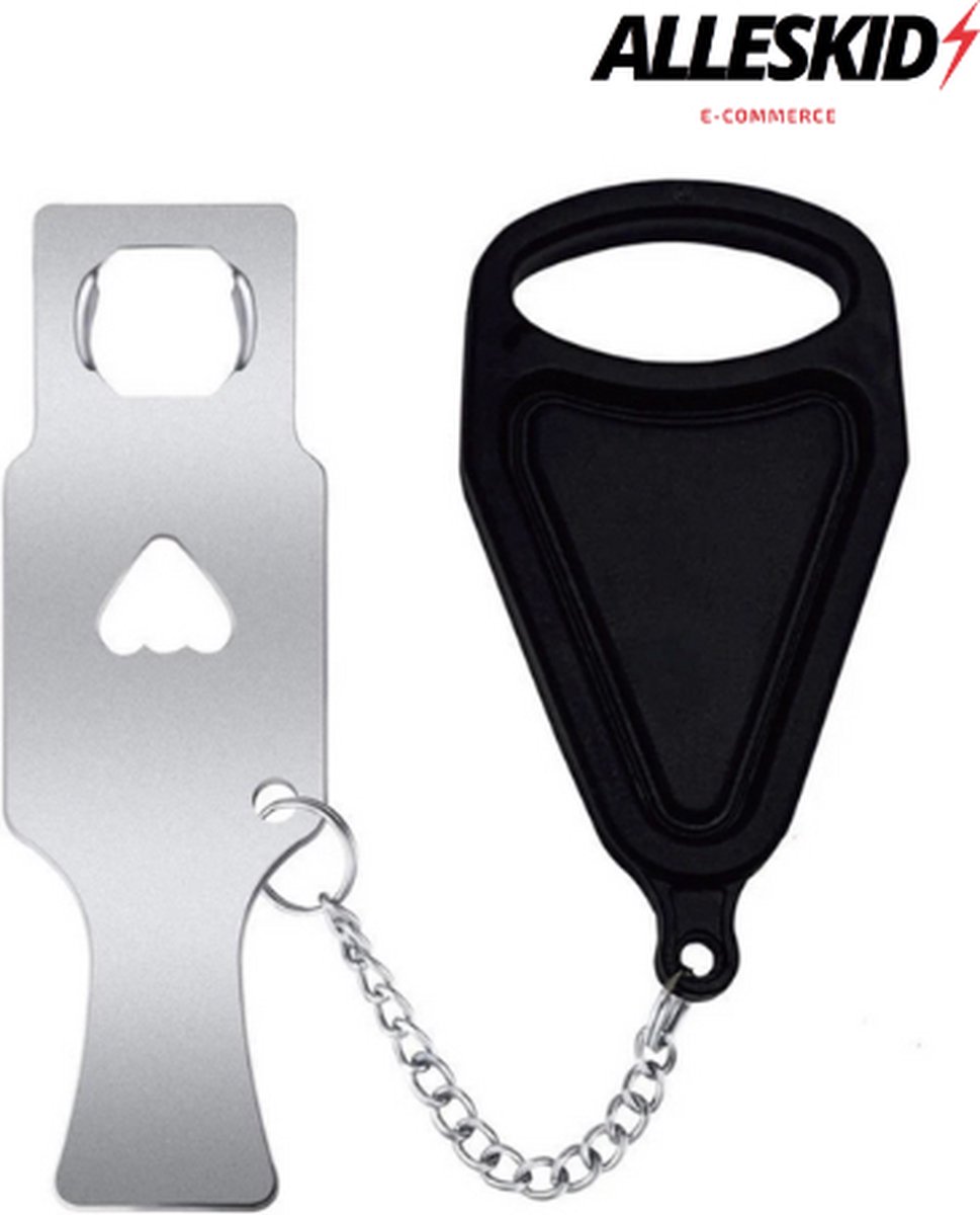 AllesKidz® Portable Travel Door Lock - Anti-diefstal deurslot - Deurbeveiliging - Deurslot - Deurstopper - Anti-inbraak - Zwart