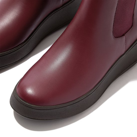 FitFlop F-Mode Leather Flatform Chelsea Boots ROOD - Maat 41 | bol.com