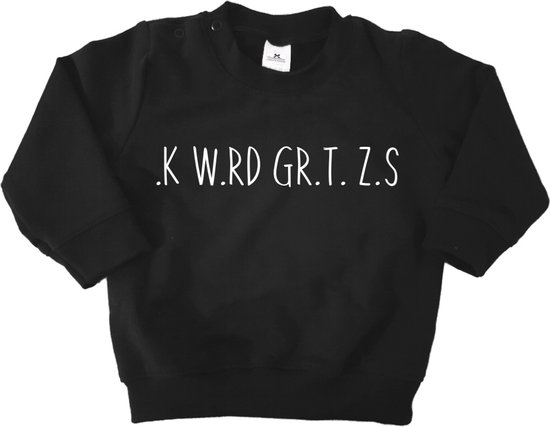 Sweater grote zus-zwart-ik word grote zus zonder klinkers-Maat 86