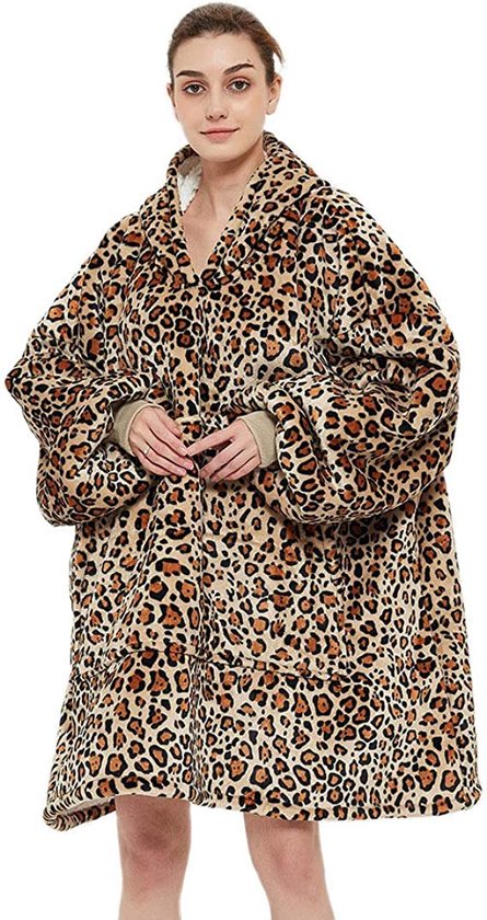 Kids Oversized Deken Hoodie, Kerst Kerstman Sneeuwman Rendier Mooie Kat