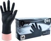 Qtop nitril wegwerp handschoenen latex-en poedervrij - zwart - maat M