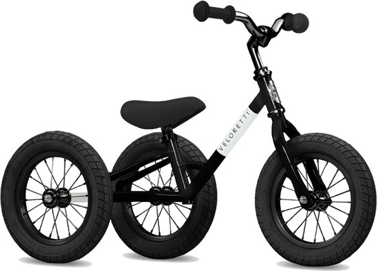 Veloretti Tricycle loopfiets - Driewieler 12 inch - Zwart - 1.5-4 jaar | bol