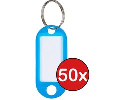 Sleutellabels Sleutelhanger Bagagelabel Sleutellabel Gekleurde Naamlabels Label - Blauw - 50 PACK