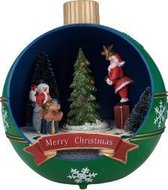 Noël - Boule de décoration - Avec éclairage LED et arbre de Noël en mouvement