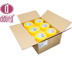 18 Rollen (1 Doos) gele Ducttape Reparatietape Gaffertape, 50 mm x 50 mtr., *Meterprijs vanaf slechts € 0,09* De goedkoopste Ducttape, hoge kwaliteit.