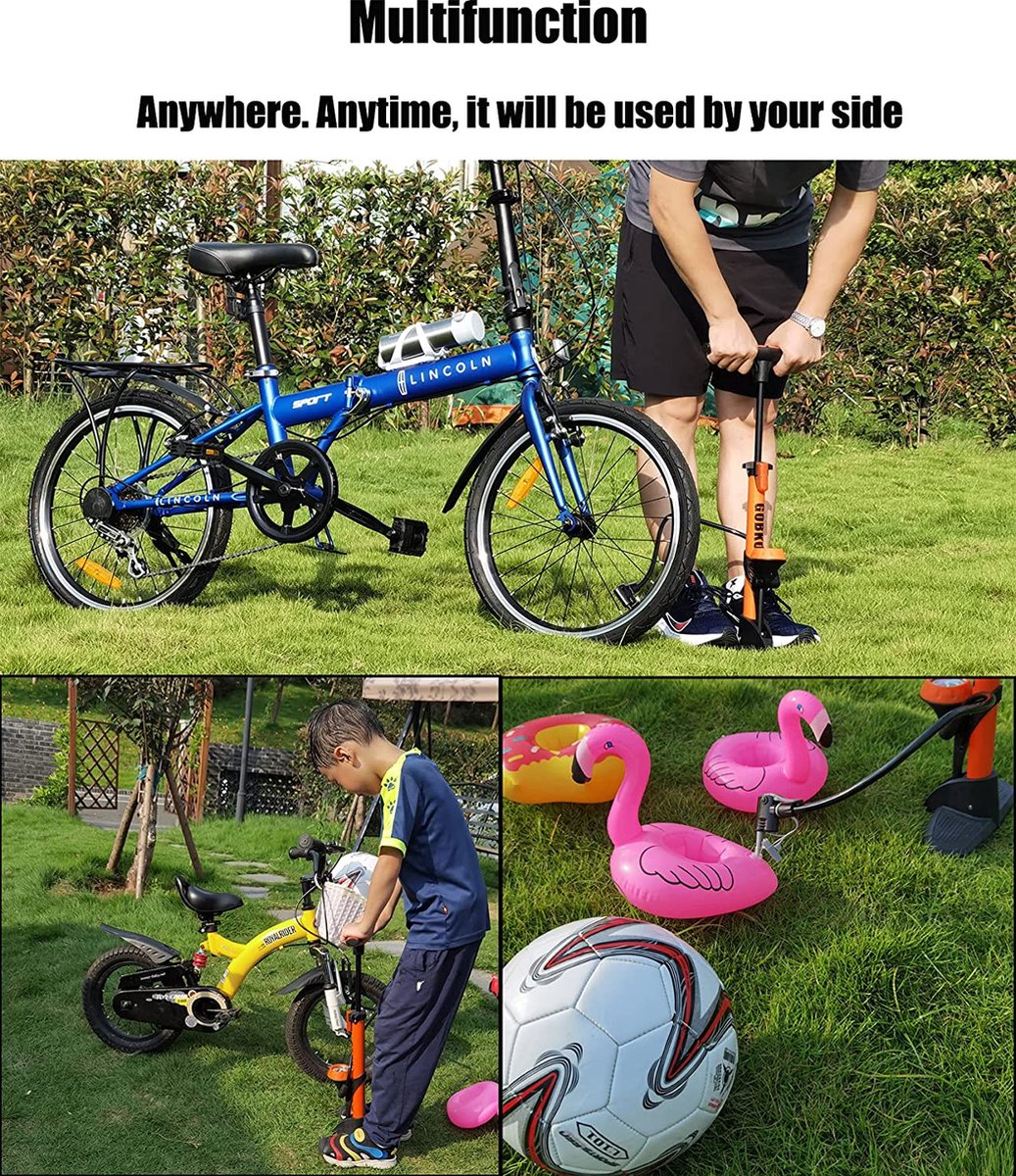 Pompe À Vélo Mini Pompe À Pied De Vélo Portable Avec Pavé De Bicycle De