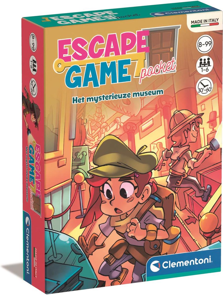 Clementoni Bordspel - Escape Game - Het Mysterieuze Museum - Gezelschapsspel voor Familie - Kinderen vanaf 8 Jaar