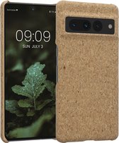 kwmobile Hoesje geschikt voor Google Pixel 7 Pro case - Telefoonhoesje met coating van kurk - Handige beschermhoes in lichtbruin