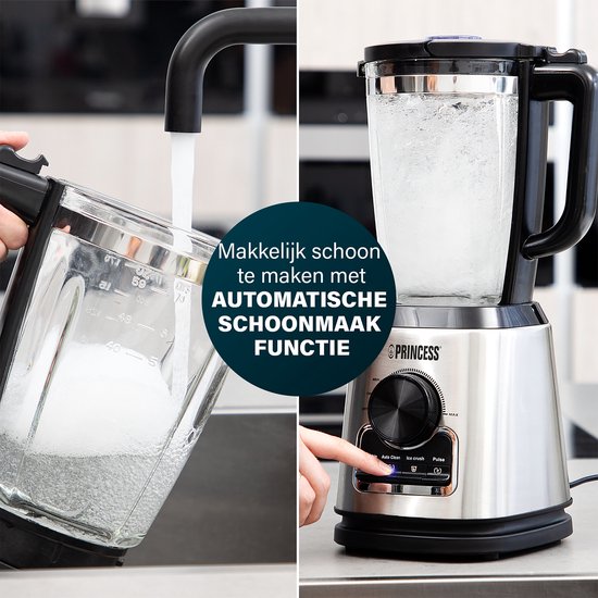Princess 01.212094.01.001 Blender Solid Pro - 1400 W - 6 RVS messen- 1.75 Liter - Glazen kan van Princess — afbeelding 5