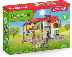 foto van schleich FARM WORLD Speelfigurenset - Grote Boederij met Stal en Dieren - Kinderspeelgoed voor Jongens en Meisjes - 3 tot 8 jaar - 52 Onderdelen - 42407