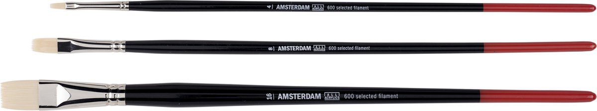 Amsterdam Penselenset serie 600, M (4-8-16 mm) - synthetisch plat — afbeelding 4