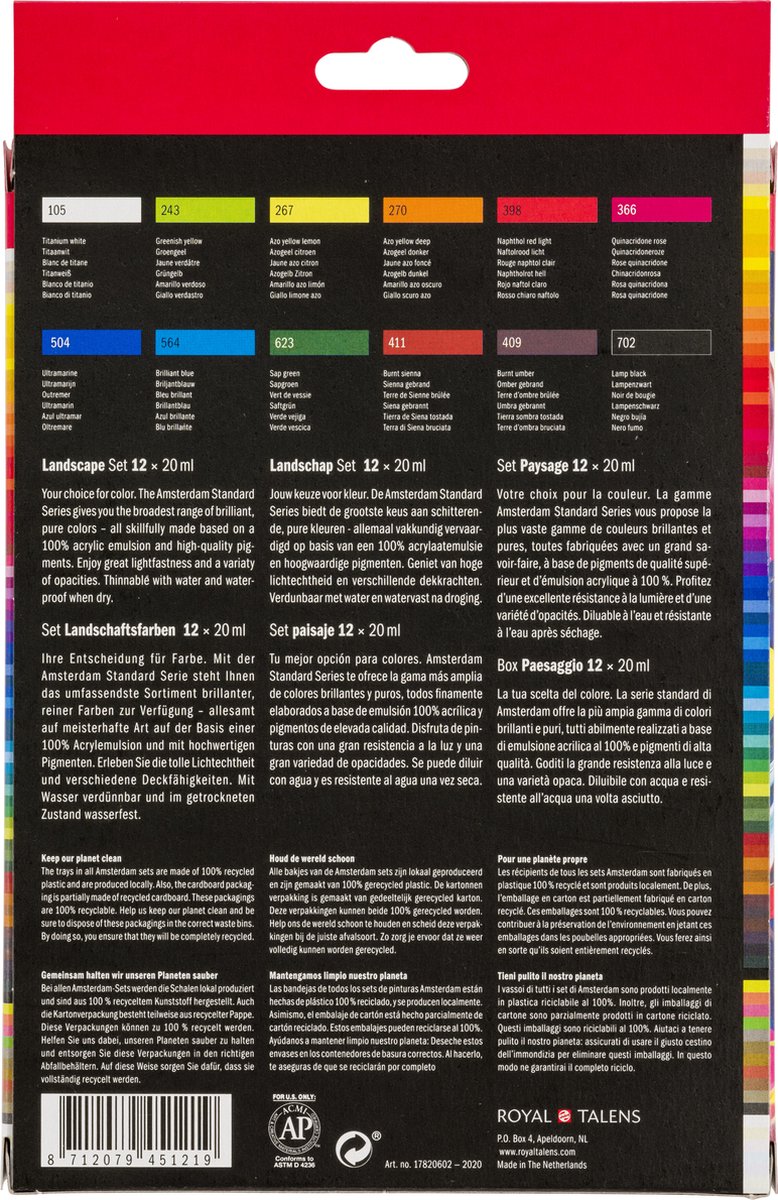 Amsterdam Standard Series acrylverf landschap set | 12 × 20 ml — afbeelding 2
