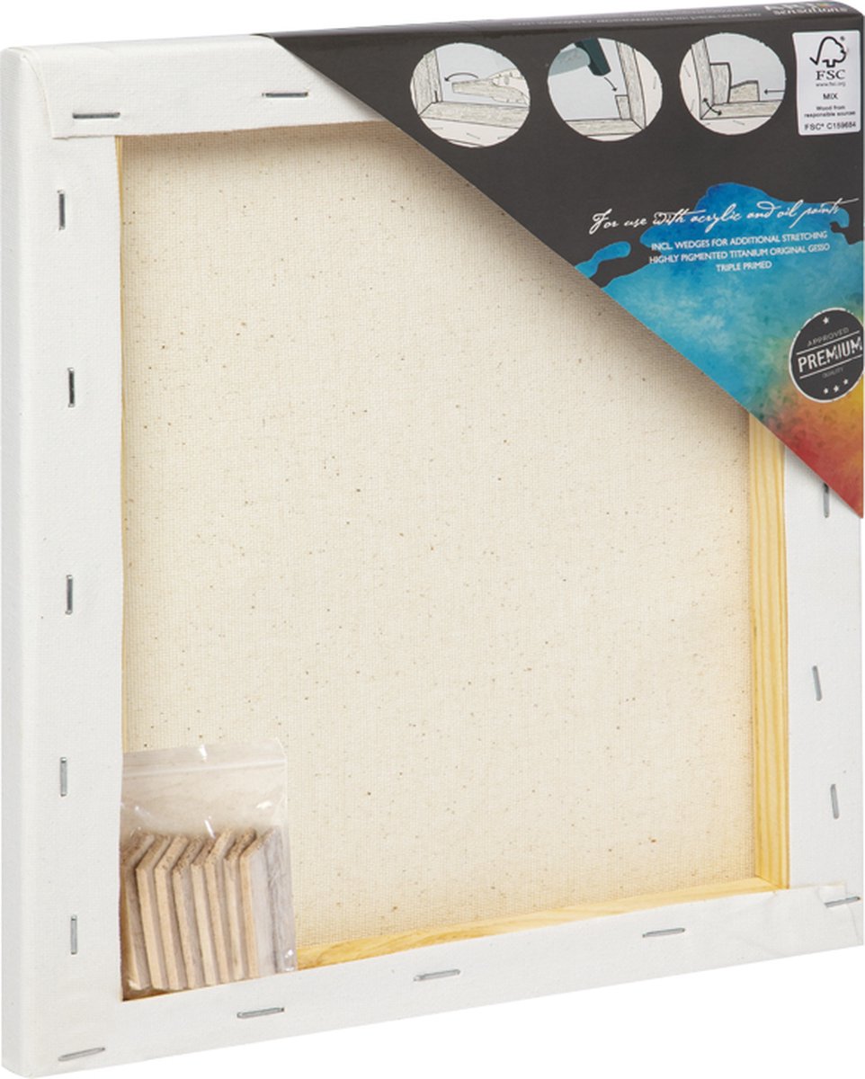 Schildersdoeken Set 12pcs - Formaat 30x30 cm - geschikt voor acryl-, olie- en aquarelverf - hoogwaardige kwaliteit canvas - perfect voor middelgrote schilderijen - goede prijs-kwaliteitverhouding — afbeelding 6