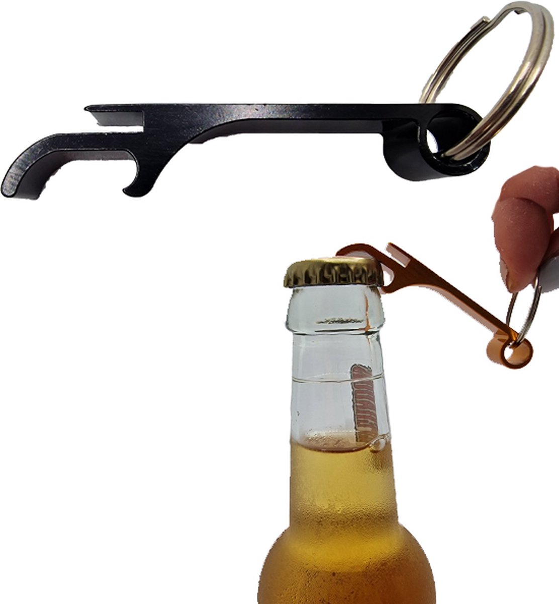 Flesopener - Bieropener - Sleutelhanger - Zwart - oDaani