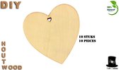 Bob Online ™ - 10 Stuks – Houten Hart Vormen – 8 x 8 cm – DIY Wooden Heart Shapes – Houten Hart Decoratie Object – Unpainted Wooden Hearts for Wedding Party, Anniversary – Heart Gift Tags – Hart Decoratie Object voor Hobby of Feest Gelegenheden