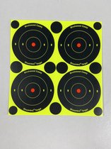 MEISO 200 Autocollants De Cibles De Tir Réactives - 76 Mm - Jaune Fluorescent