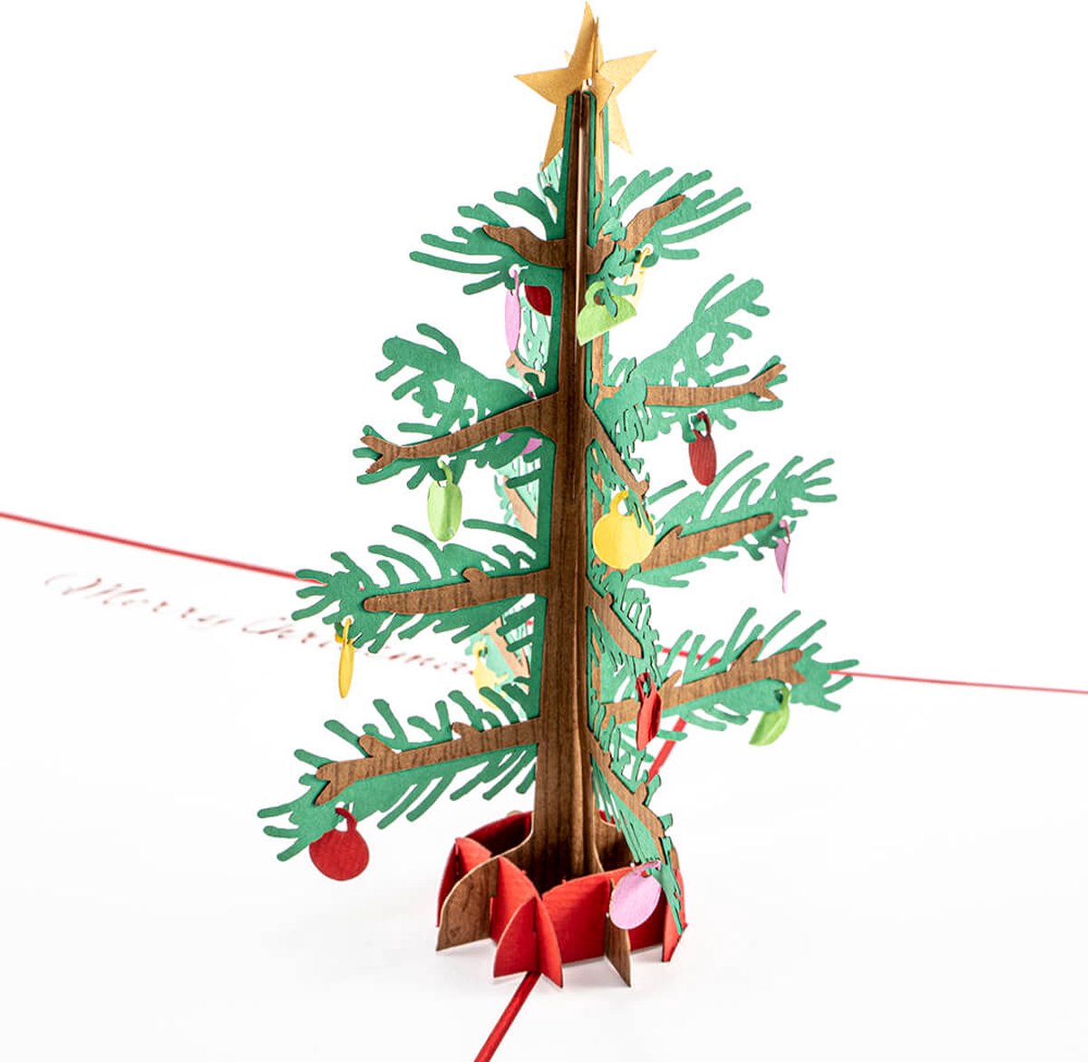 Popcards popupkaarten Grote chique goudkleurige kerstkaart met popup