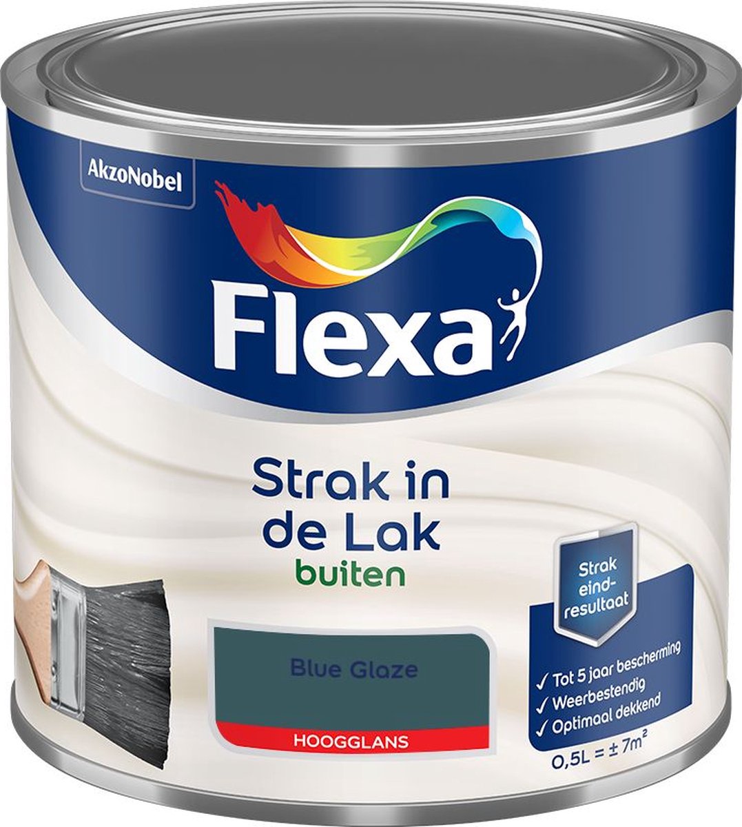 Flexa Strak in de Lak - Buitenlak - Hoogglans - Blue Glaze - 500 ml