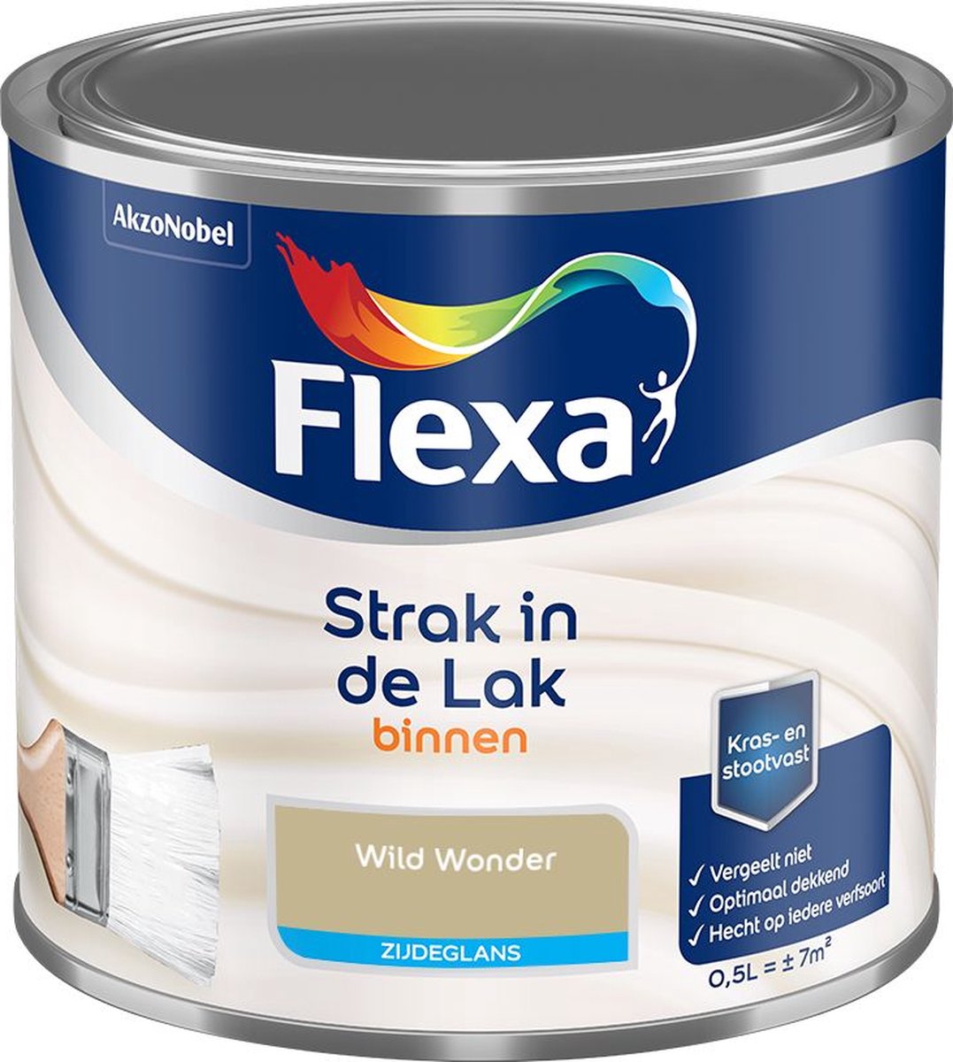Flexa Strak in de Lak - Binnenlak - Zijdeglans - Kleur van het Jaar 2023 - Wild Wonder - 500 ml