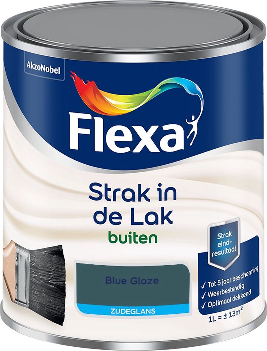 Flexa Strak in de Lak - Buitenlak - Zijdeglans - Blue Glaze - 1 liter